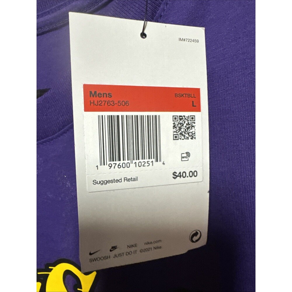 Nike Lakers Anthony Davis #3 Lake Show Men’s Size Large T-Shirt NBA Purple - Picture 4 of 5